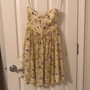 Strapless Floral Dress